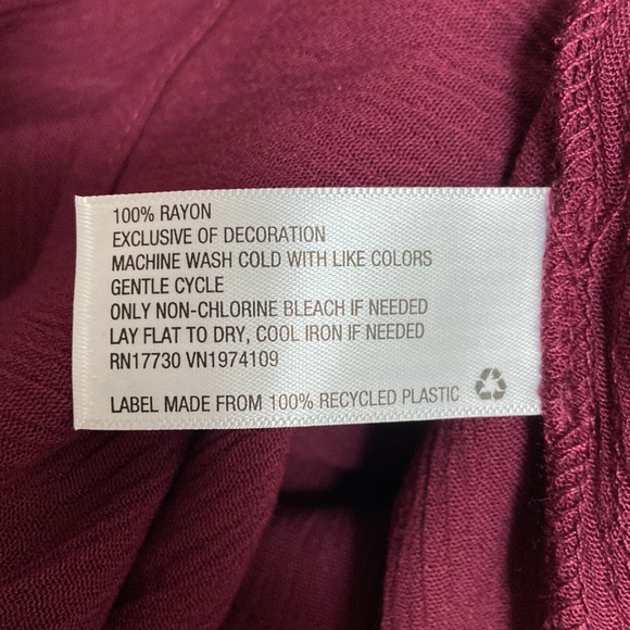 NWT Women’s Knox Rose Bohemian wine red flowy long-sleeved dress. Size small. - Picture 14 of 16